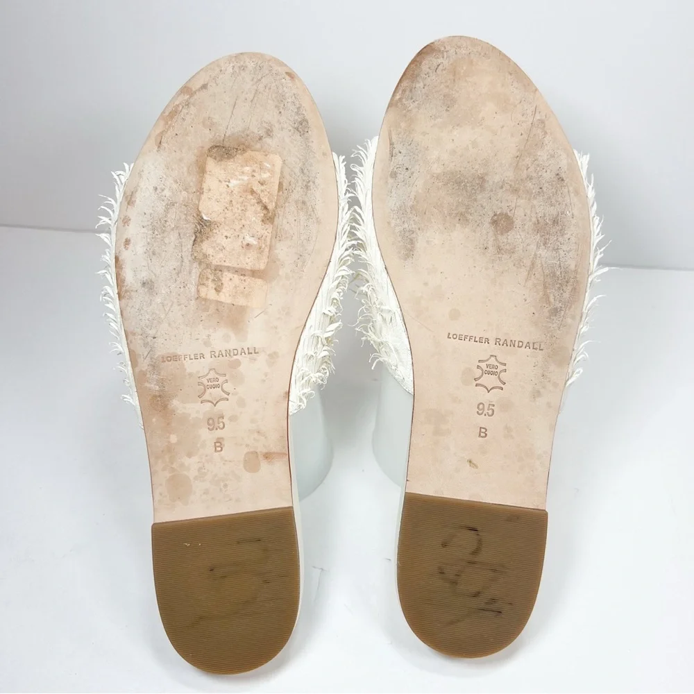 Loeffler Randall Ava Ivory Fringe Slide Sandals size 9.5 - Picture 10 of 14